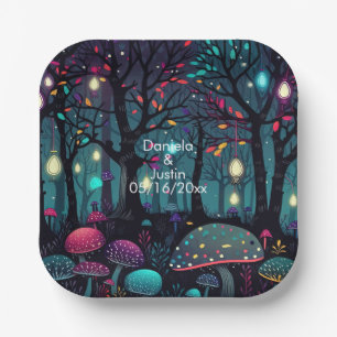 Floral Spray Fantasy Art Paper Plate