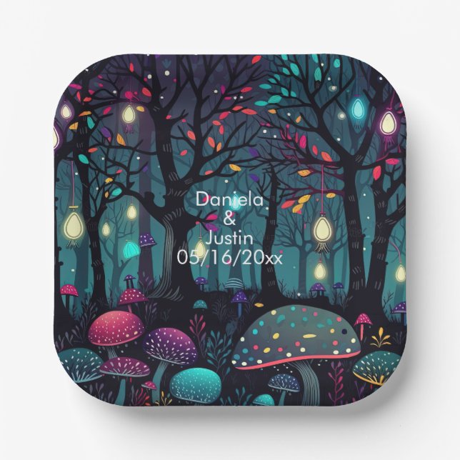 Floral Spray Fantasy Art  Paper Plate (Front)