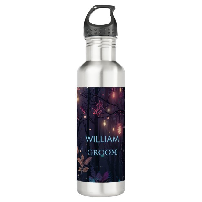 Floral Spray Fantasy Art Wedding GROOM 710 Ml Water Bottle (Front)
