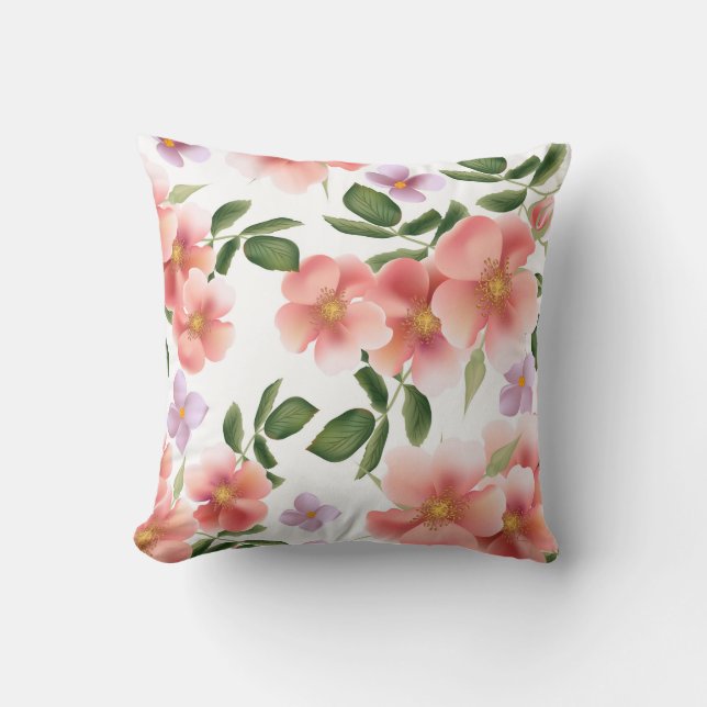 Floral Spray of Colour Decorative Pillow (Front)