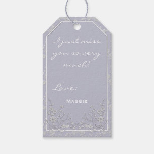 Floral Spray-PURPLE-WHITE-GIFT TAGS