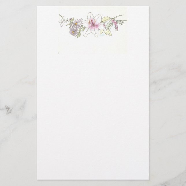 Floral Spray Stationary Stationery (Front)