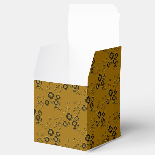 Floral Spray Style 1-Gold-SQ FAVOR BOXES (Opened)