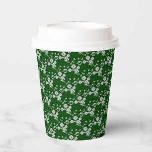 Floral Spray Style 1, GREEN-WHITE-PAPER CUPS