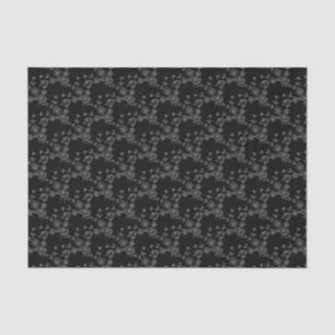 Floral Spray Style 1, Silver-Black-TISSUE WRAP Tissue Paper