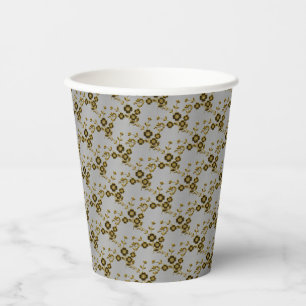 Floral Spray Style 1, SILVER-GOLD-PAPER CUPS