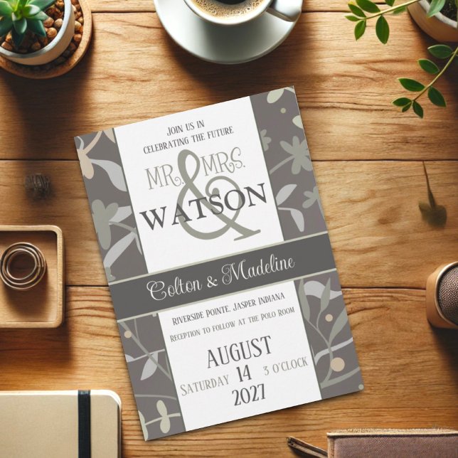 Floral Sprigs Elegant Modern Inspirivity Wedding  Invitation (Creator Uploaded)