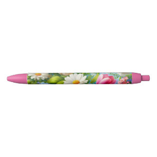 Floral/spring artwork  black ink pen