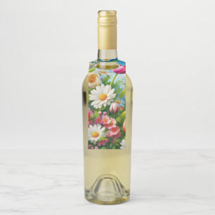 Floral/spring artwork  bottle tag