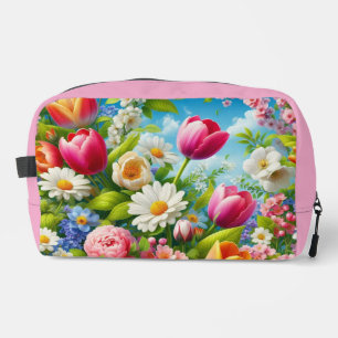 Floral/spring artwork dopp kit