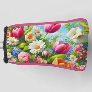 Floral/spring artwork golf head cover