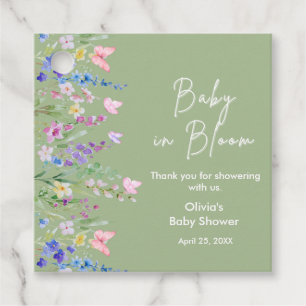 Floral Spring Baby in Bloom Baby Shower   Favour Tags