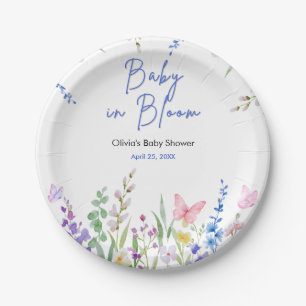 Floral Spring Baby in Bloom Baby Shower   Paper Plate