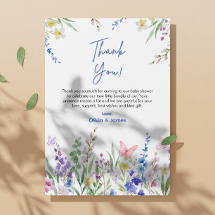 Floral Spring Baby in Bloom Baby Shower Thank You Card