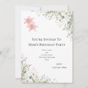 Floral Spring Birthday Garden Party Invitation
