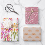 Floral Spring Birthday Wedding Party Wrapping Paper Sheet<br><div class="desc">Wrap your party gifts in perfection with this coordinating set of three wrapping paper sheets in pretty,  floral botanical prints.</div>