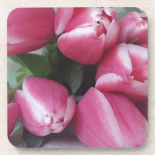 Floral Spring Bouquet of Pink Tulips, Flowers Coaster