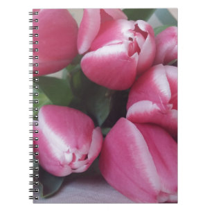 Floral Spring Bouquet of Pink Tulips, Flowers Spiral Notebook