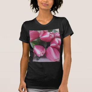 Floral Spring Bouquet of Pink Tulips, Flowers T-Shirt