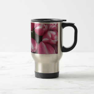 Floral Spring Bouquet of Pink Tulips, Flowers Travel Mug