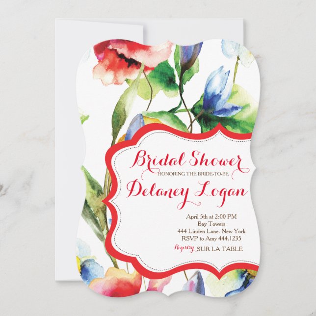 Floral Spring Bridal Shower Invitation (Front)