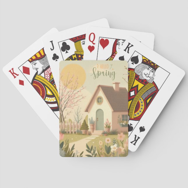 Floral/spring cottage playing cards (Back)