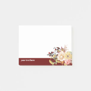 floral, spring flowers, romantic flower post-it notes