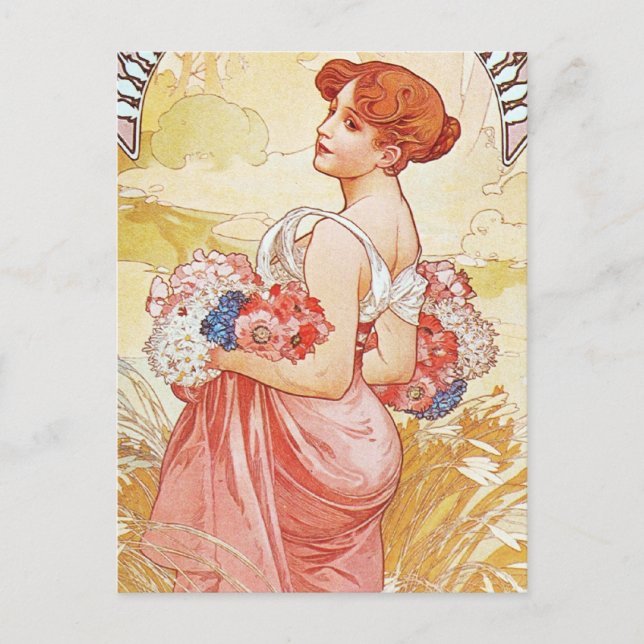 Floral Spring Goddess Postcard (Front)