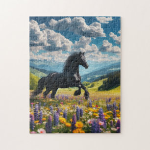 Floral/spring horse/stallion jigsaw puzzle
