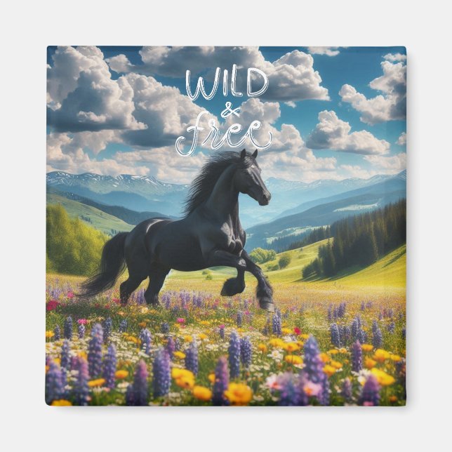 Floral/spring horse/stallion  magnet (Front)