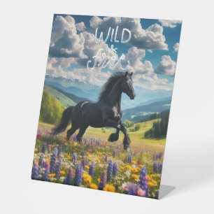Floral/spring horse/stallion  pedestal sign