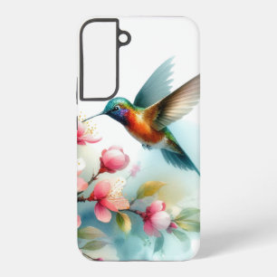 Floral/spring hummingbird artwork  samsung galaxy case
