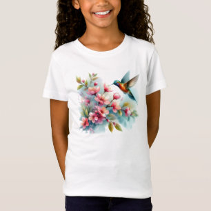 Floral/spring hummingbird artwork T-Shirt