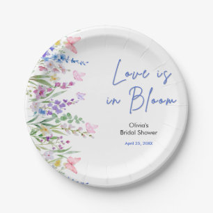 Floral Spring Love is in Bloom Bridal Shower  Paper Plate