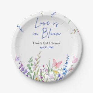 Floral Spring Love is in Bloom Bridal Shower  Paper Plate