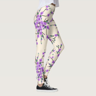 floral spring pattern leggings