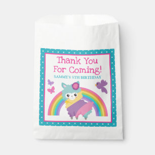 Floral Spring Rainbow Llama & Rainbow Birthday Favour Bags