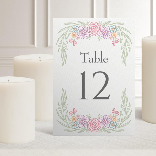 Floral Spring Summer Wedding Table Number (Creator Uploaded)