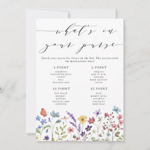 Floral Spring Summer What's in your Purse Game Invitation