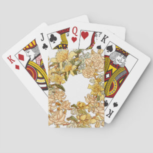 Floral Spring Wreath Flower Pink Flowers Art Playing Cards