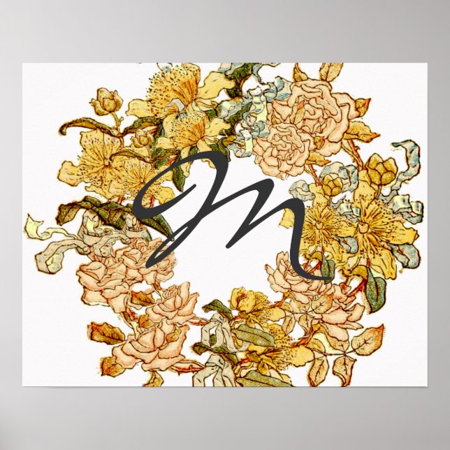 Floral Spring Wreath Flower Pink Flowers Art Poster (Front)