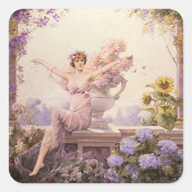 Floral Sprite Square Sticker (Front)