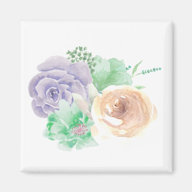 Floral Square Magnet (Front)