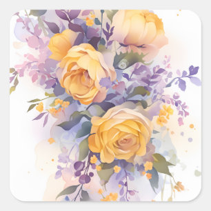Floral  square sticker