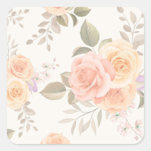 Floral Square Sticker