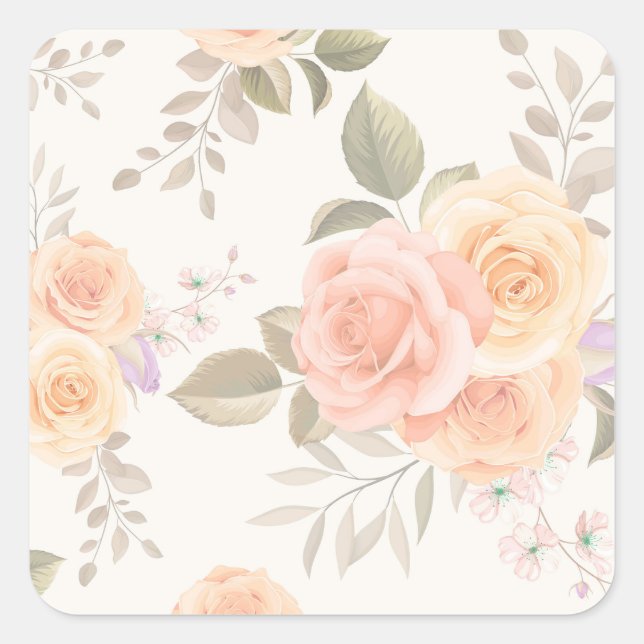 Floral Square Sticker (Front)