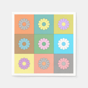 Floral squares pattern napkin