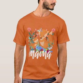 Floral Squirrel Mum Baby Mama Animal MotherS vinta T-Shirt
