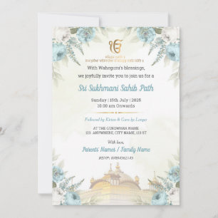 Floral Sri Sukhmani Sahib Path Invitation