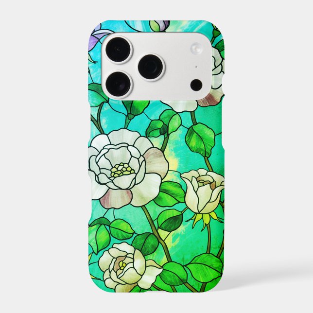 Floral Stained Glass Effect Chic Flowers Botanical (Back)